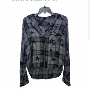 Rails Kellen Charcoal Jet Stars Print Pajama Top S